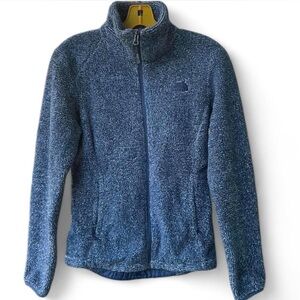 The North Face Textured Blue Fleece Zip Jacket